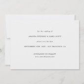 Einfaches elegantes benutzerdefiniertes Foto Hochz Einladung (Rückseite)