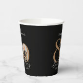 Einfaches elegantes Black Gold Foto 80. Geburtstag Pappbecher (Links)