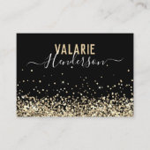Einfaches elegantes Black-Gold-Script Visitenkarte (Vorderseite)