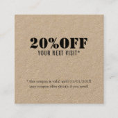 Einfaches elegantes Black Kraft Beauty Coupon (Vorderseite)