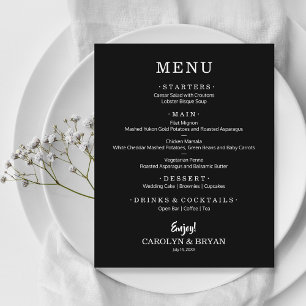 Einfaches elegantes Black Wedding Dinner Menü