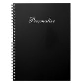 Einfaches elegantes Black Writing Journal Personal Notizblock (Vorderseite)