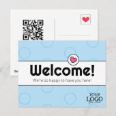 Einfaches Elegantes Blue Business Willkommen Postkarte (Vorne/Hinten)