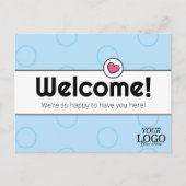 Einfaches Elegantes Blue Business Willkommen Postkarte (Vorderseite)