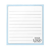 Einfaches elegantes Blue Logo Notizblock (Vorderseite)