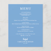 Einfaches, elegantes Blue Wedding Menü (Vorderseite)