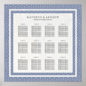 Einfaches elegantes Blue+White Seigaiha Seating Ch Poster (Vorne)