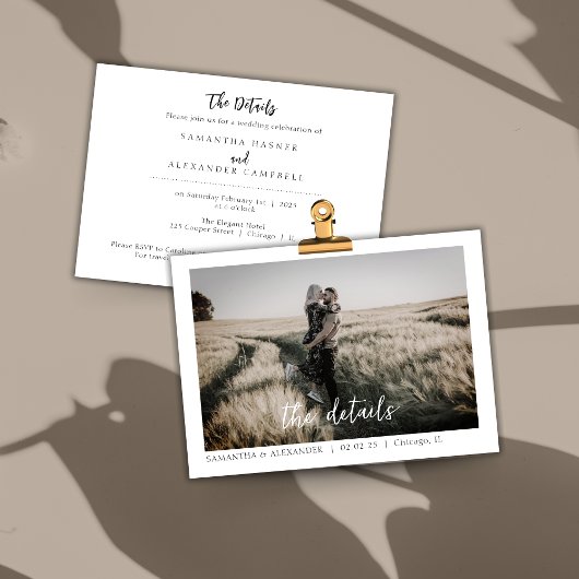 Einfaches elegantes Boho Einladungs-Foto nach Maß Einladung