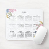Einfaches Elegantes Botanisches 2026-Kalender | Ma Mousepad (Mit Mouse)