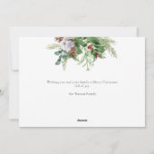 Einfaches elegantes botanisches Foto Feiertagskarte (Rückseite)