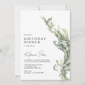 Einfaches elegantes botanisches Grün Einladung (Vorderseite)