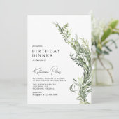 Einfaches elegantes botanisches Grün Einladung (Stehend Vorderseite)
