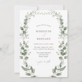 Einfaches elegantes botanisches Hochzeitssemble-Fo Einladung (Vorderseite)