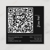 Einfaches elegantes botanisches QR-Geschäft Quadratische Visitenkarte (Rückseite)