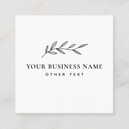 Einfaches elegantes botanisches QR-Geschäft Quadratische Visitenkarte (Vorderseite)