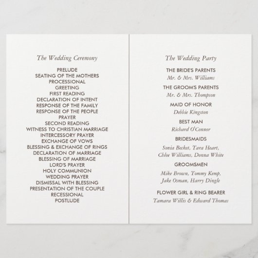 Einfaches elegantes botanisches Wildprogramm zur B (Rückseite)