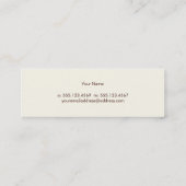 Einfaches, elegantes, braunes Leder-Look Beruflich Mini Visitenkarte (Rückseite)