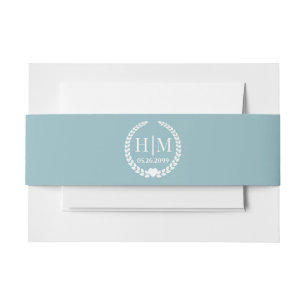 Einfaches elegantes Braut-und Bräutigam-Monogramm Einladungsbanderole