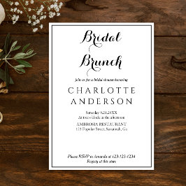 Einfaches elegantes Brautparty Bridal Brunch Einladung