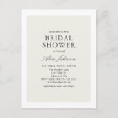 Einfaches elegantes Brautparty Einladungspostkarte (Vorderseite)