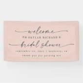 Einfaches elegantes Brautparty in hellrosa Willkom Banner (Horizontal)