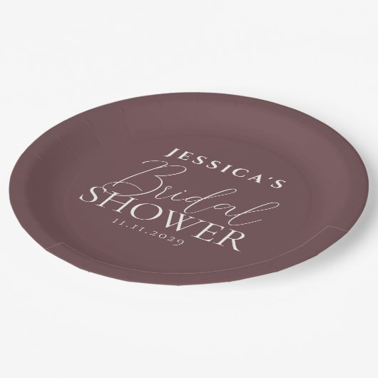 Einfaches elegantes Brautparty Pappteller (Schrägansicht)