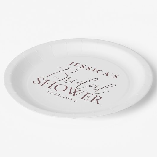 Einfaches elegantes Brautparty Pappteller (Schrägansicht)