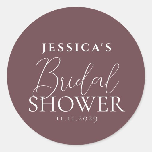Einfaches elegantes Brautparty Runder Aufkleber (Vorderseite)