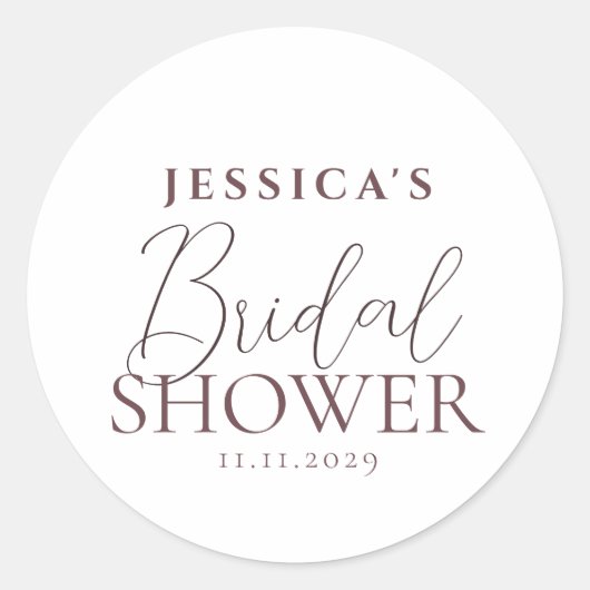 Einfaches elegantes Brautparty Runder Aufkleber (Vorderseite)