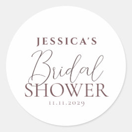 Einfaches elegantes Brautparty Runder Aufkleber