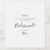 Einfaches elegantes Bridesmaid-Angebot Weinetikett (Einzelnes Label)