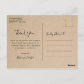 Einfaches elegantes Brown Business Vielen Dank Postkarte (Rückseite)