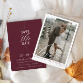 Einfaches elegantes Burgundy-Foto Christlich Hochz Save The Date