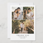 Einfaches elegantes Burgundy Red Monogram Foto Wed Dankeskarte (Vorderseite)