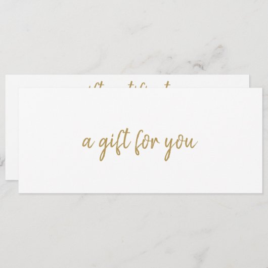 Einfaches elegantes Business Gold-Geschenkgutschei (Vorne/Hinten)