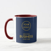 Einfaches elegantes Business-Logo Navy Blue Gold Tasse (Links)