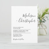 Einfaches elegantes Calligrafy Script-Foto Hochzei Einladung (Stehend Vorderseite)