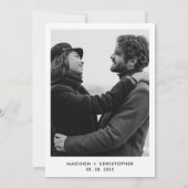 Einfaches elegantes Calligrafy Script-Foto Hochzei Einladung (Rückseite)