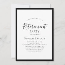 Einfaches elegantes Calligrafy Script Retirement-P