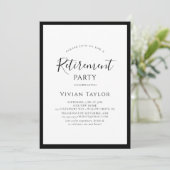 Einfaches elegantes Calligrafy Script Retirement-P Einladung (Stehend Vorderseite)