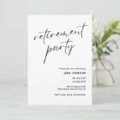 Einfaches elegantes Calligrafy Script Retirement-P Einladung (Stehend Vorderseite)