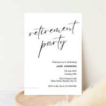 Einfaches elegantes Calligrafy Script Retirement-P