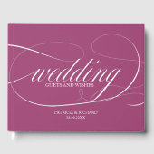 Einfaches elegantes Cassis Wedding Gästebuch (Vorderseite)