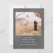 Einfaches elegantes Chalkboard-Save the Date Foto Magneteinladung (Vorderseite)
