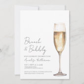 Einfaches elegantes Champagner-Brautparty Einladung (Vorderseite)