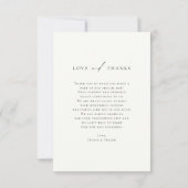 Einfaches elegantes Chic Script Newlyweds Wedding  Dankeskarte (Rückseite)