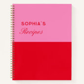Einfaches elegantes Colorblock Rosa und Rotes Reze Notizblock (Vorderseite)