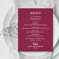 Einfaches elegantes Cranberry Wedding Menü