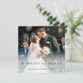 Einfaches Elegantes Custom Foto Weihnachten (Stehend Vorderseite)