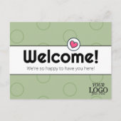 Einfaches elegantes Design Grün Business Willkomme Postkarte (Vorderseite)